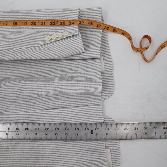 NWT J crew blazer womens 20 Collection tuxedo striped Italian linen metallic - Picture 6 of 15